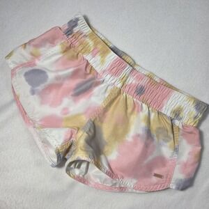 Volcom Tie Dye Shorts Women's Small Swim Athletic Beach Pull On Back Pocket Boho